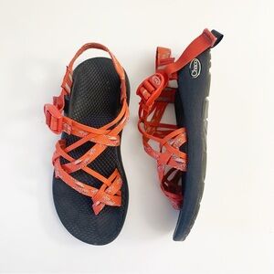 ▪️Chaco Classic Double Strap Toe Loop Orange Hiking Sandals - 8